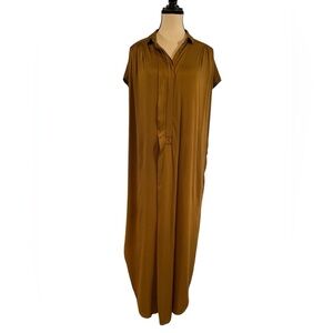 Young Fabulous & Broke Elegant Tan/Golden Maxi Dress *** missing its belt**